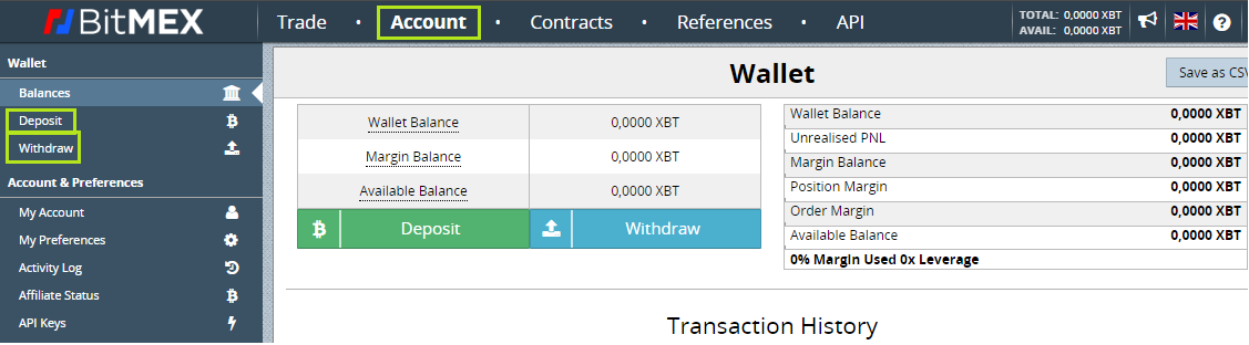 BitMex: "Cómo Depositar y Retirar"