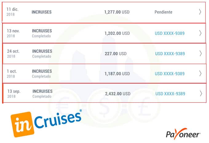 incruises pruebas de pago