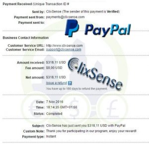 Pago 9 de Clixsense por PayPal
