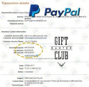 Nuevo pago de Gift Hunter Club