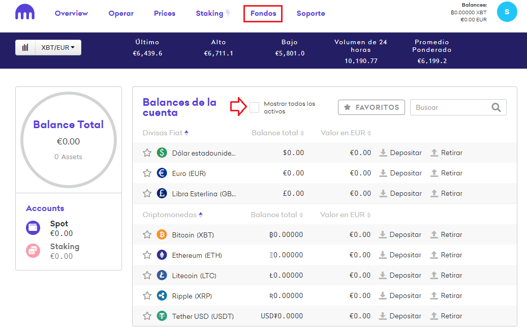 Kraken Exchange: Depositar Fondos