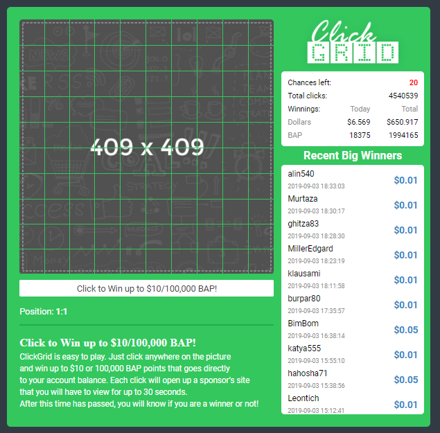 PTC SHARE click grid