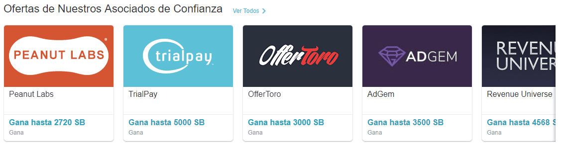 Swagbucks muros de ofertas